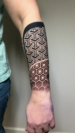 Geometric Hexagon Forearm Quarter Sleeve