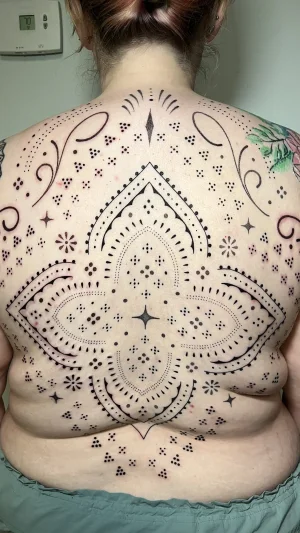 Intricate Blackwork Full Back Geometric