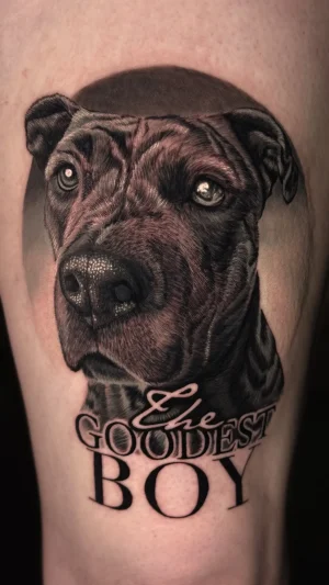 Realistic Dog Portrait Thigh