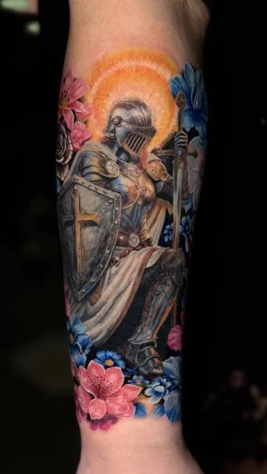 Knight With Sword and Flowers