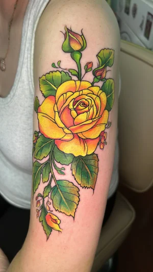 Vibrant Yellow Rose Upper Arm