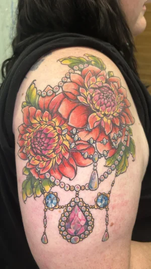 Floral Necklace Upper Arm