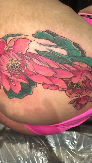 Neo-Traditional Lotus Flower Thigh