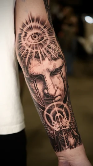 Realistic Religious Forearm Quarter Sleeve