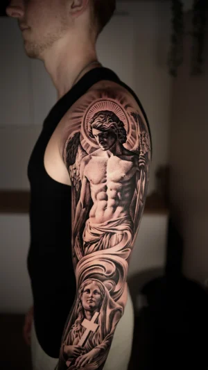 Muscular Angel Religious Full Sleeve