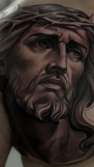 Jesus Crown of Thorns Chest Piece