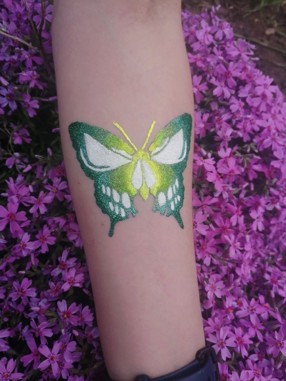 New School tattoo by Nata: butterfly, skull, nature, animal