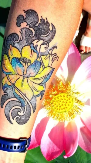 Vibrant Lotus Flower Forearm