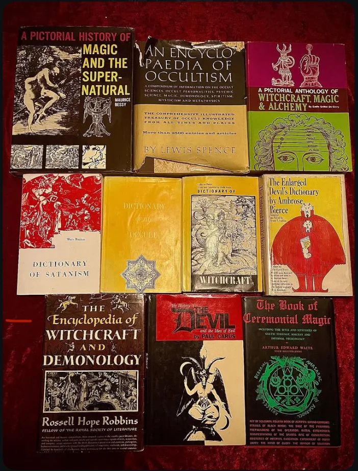 Illustrative tattoo by United Society of Sin: books, illustrations, occult, magick