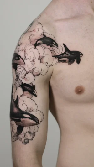 Orca Black & Grey Half Sleeve