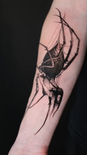 Woman Spider Forearm Illustration