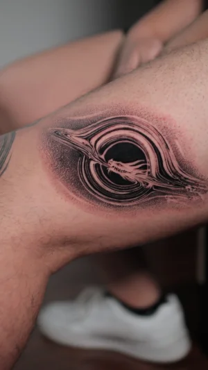 Surreal Black Hole Thigh Art