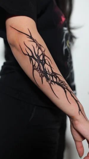 Abstract Thorny Blackwork Forearm