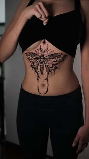 Gothic Moth Stomach Piece