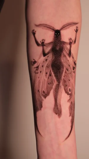 Surreal Moth Creature Forearm