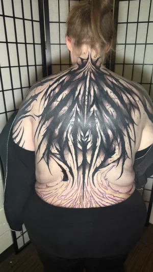 Abstract Blackwork Back Piece