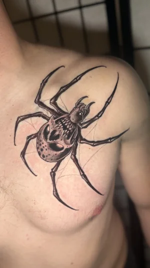 Realistic Spider Skull Chest Piece