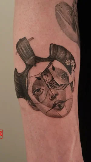 Surreal Woman Face Forearm