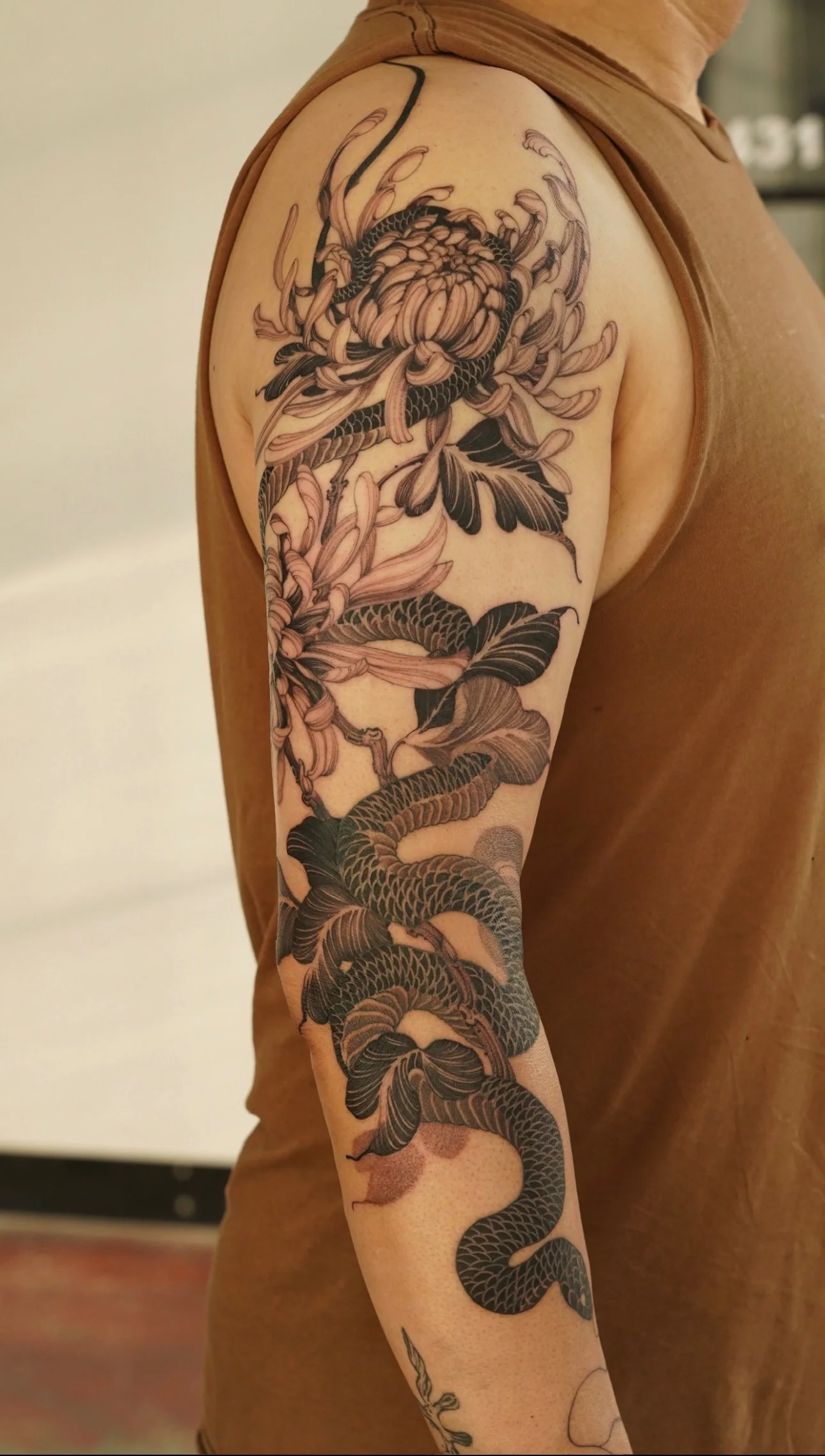 Black & Gray Realism tattoo by Sam Leng