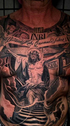 Jesus Crucifixion Chest Piece