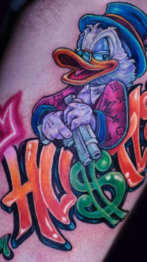 New School Donald Duck with Money Symbols