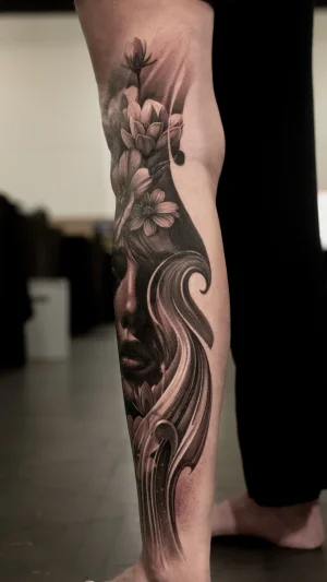 Abstract Woman Face Calf Piece