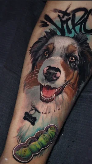 Realistic Dog Portrait Forearm