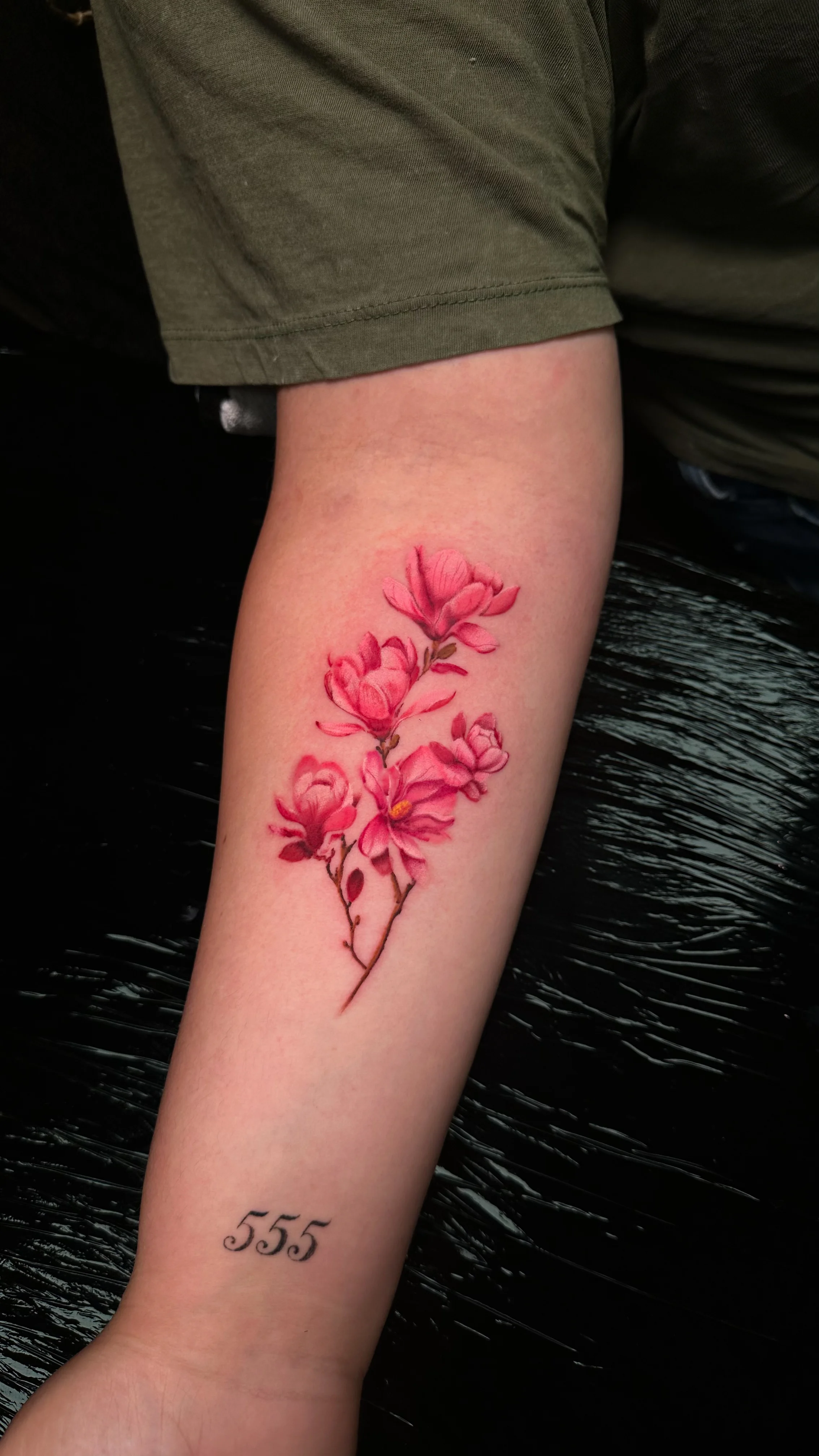 Delicate Magnolia Flower Forearm: magnolia flowers, flower branch, floral, nature, spring, delicate