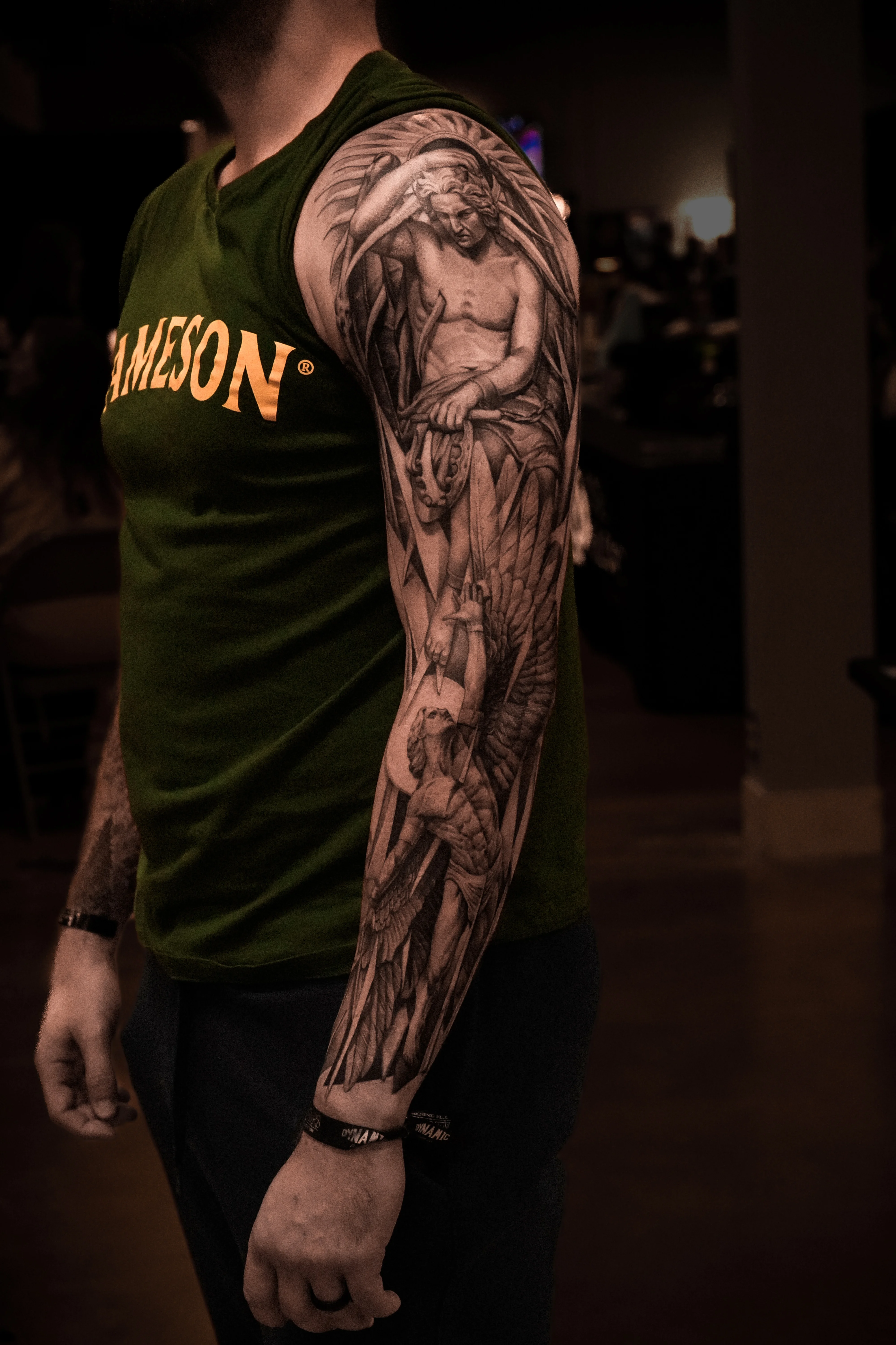 Black & Gray Realism tattoo by MK tattoo: angel, wings, woman, feathers