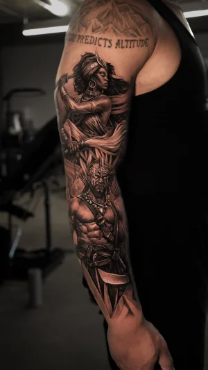 Tribal Warrior Black & Grey Full Sleeve