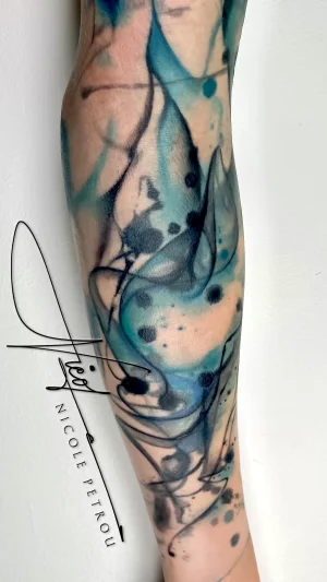 Abstract Watercolor Forearm Art