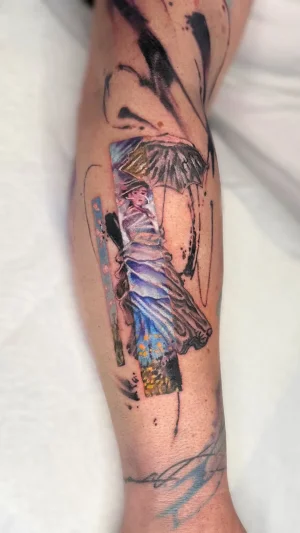 Woman with Umbrella Monet painting Forearm