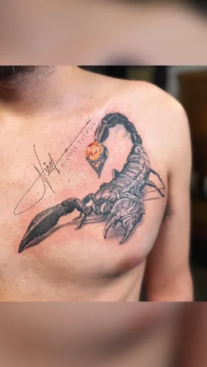 Realistic Scorpion Chest Piece with jeweled stinger