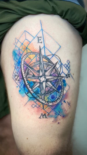 Geometric Compass Thigh Piece