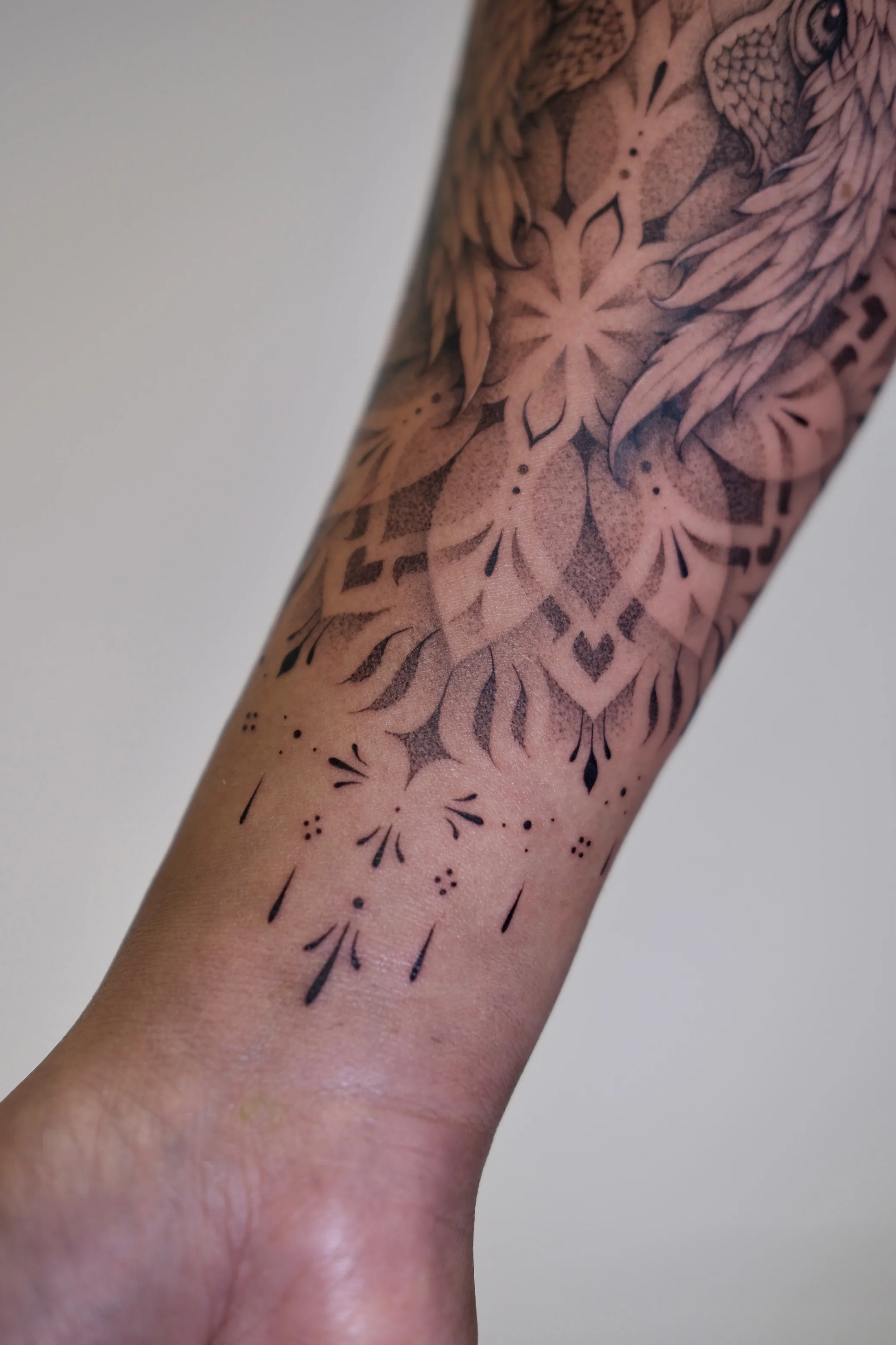 Mandala Pattern Forearm Piece: mandala, pattern, wing, feather, geometric, nature