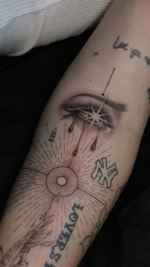 Realistic Eye With Tears Forearm