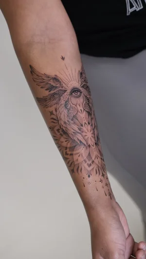 Fine Line Spiritual Eye Forearm