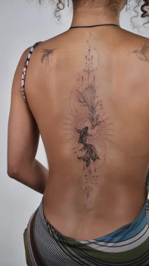 Delicate Koi Fish Back Piece