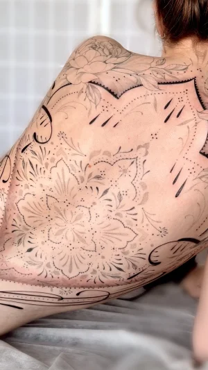 Delicate Floral Mandala Full Back