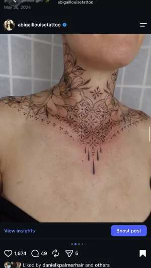 Delicate Floral Neck and Chest Piece