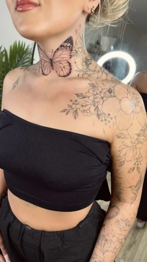 Delicate Butterfly Floral Full Sleeve