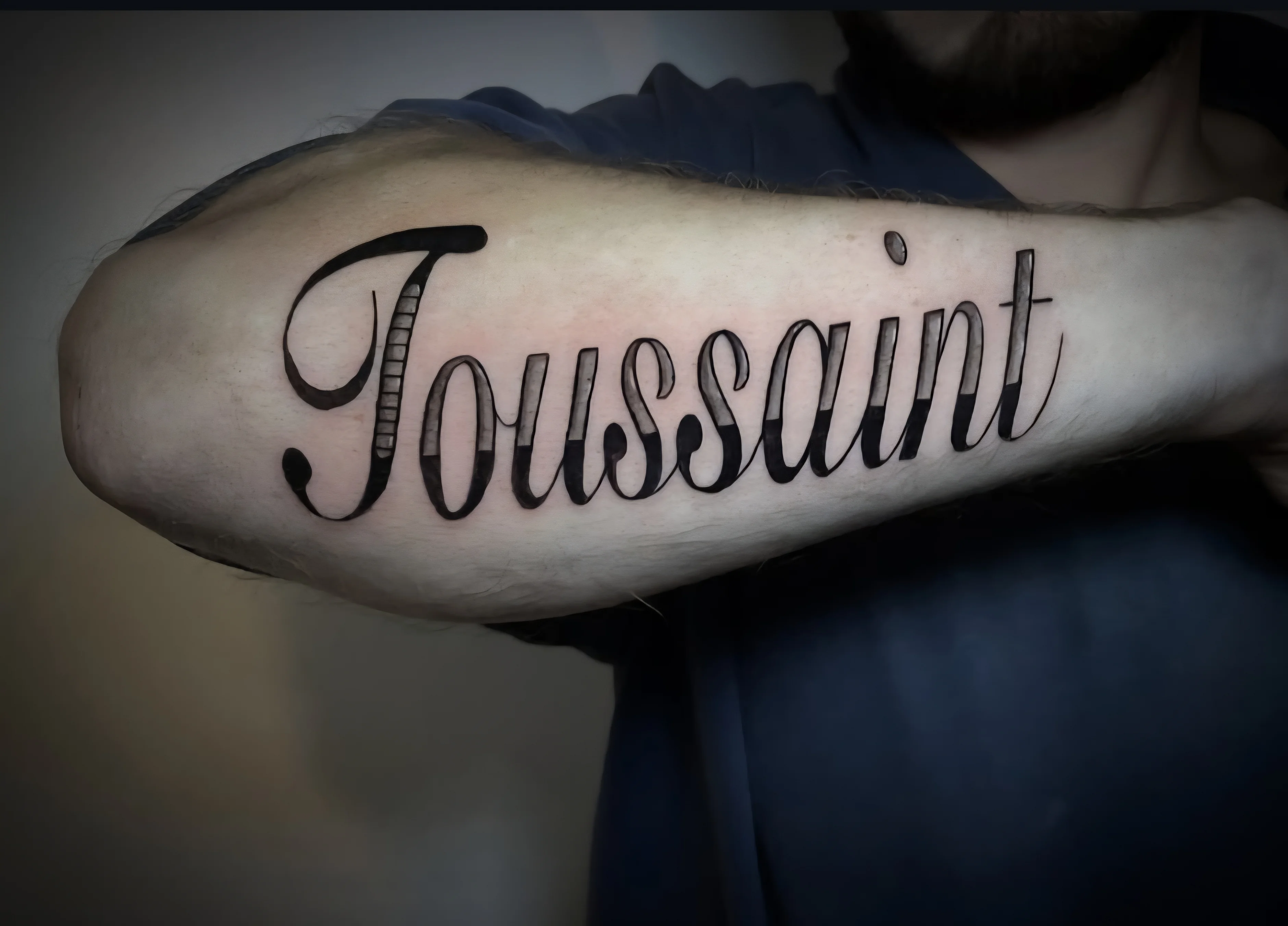 Blackwork tattoo by Jc_TheArtist: lettering, script, typography, memorial