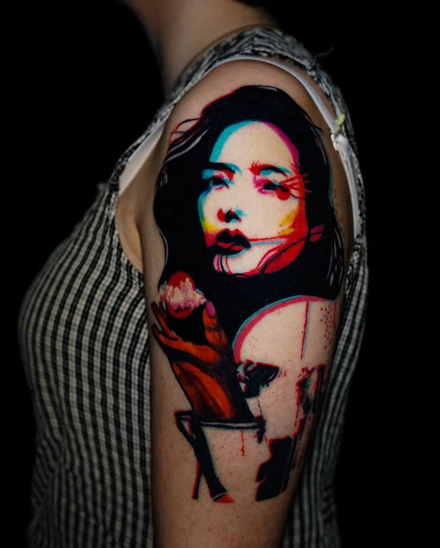 Surrealism tattoo by Nyahzul: woman, hand, face, portrait