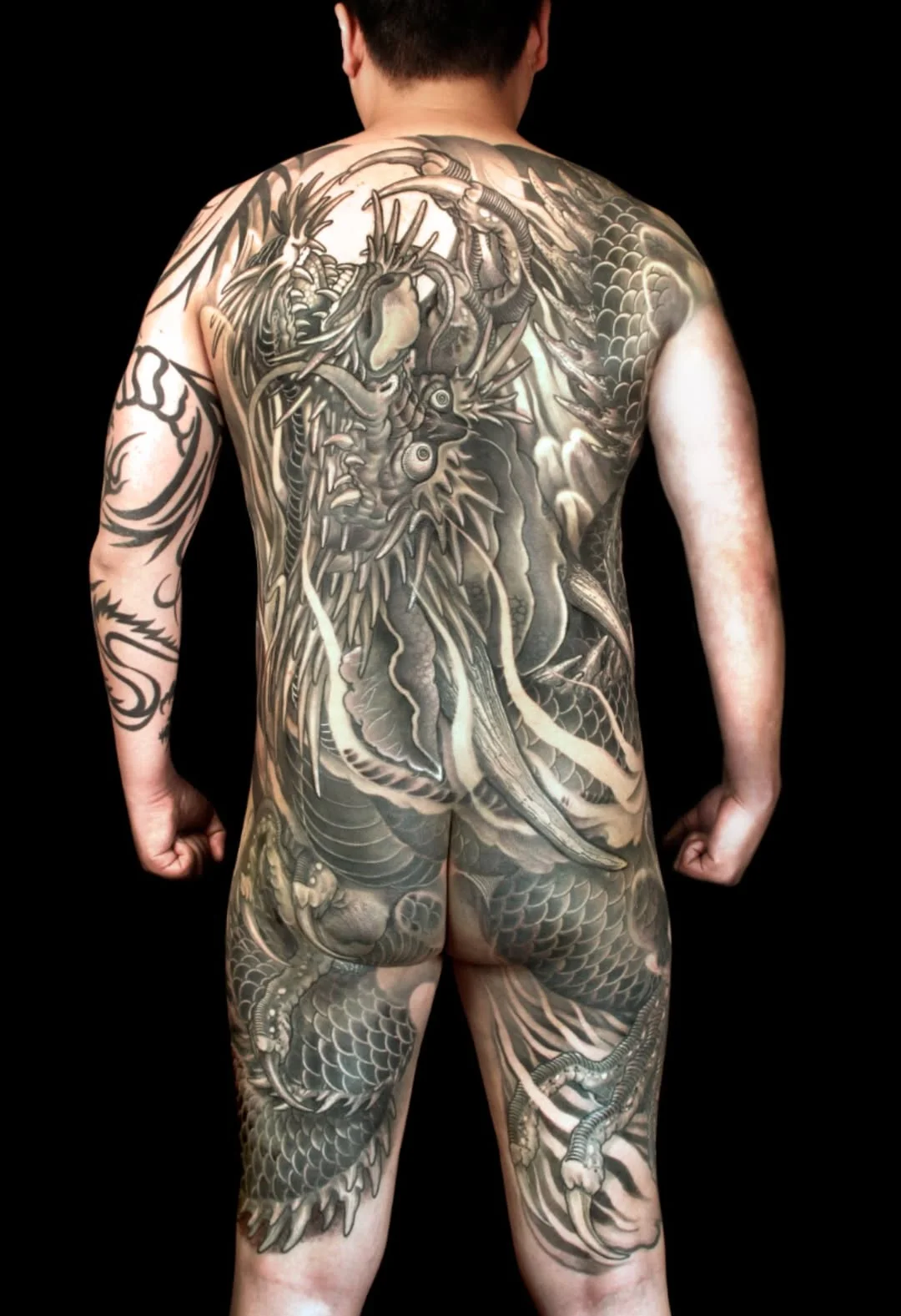 Japanese tattoo by Jess Yen: dragon, scales, claws, whiskers