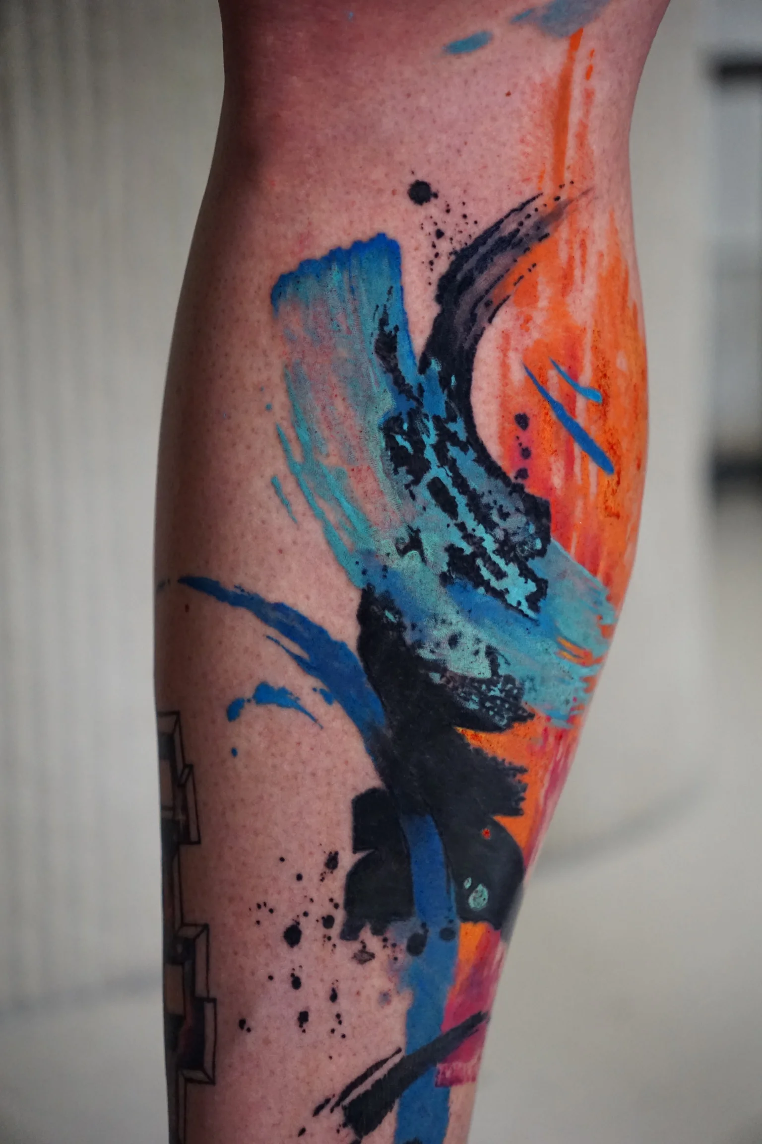 Watercolor tattoo by Aleksandra Stojanoska: abstract shapes, brush strokes, abstract, modern
