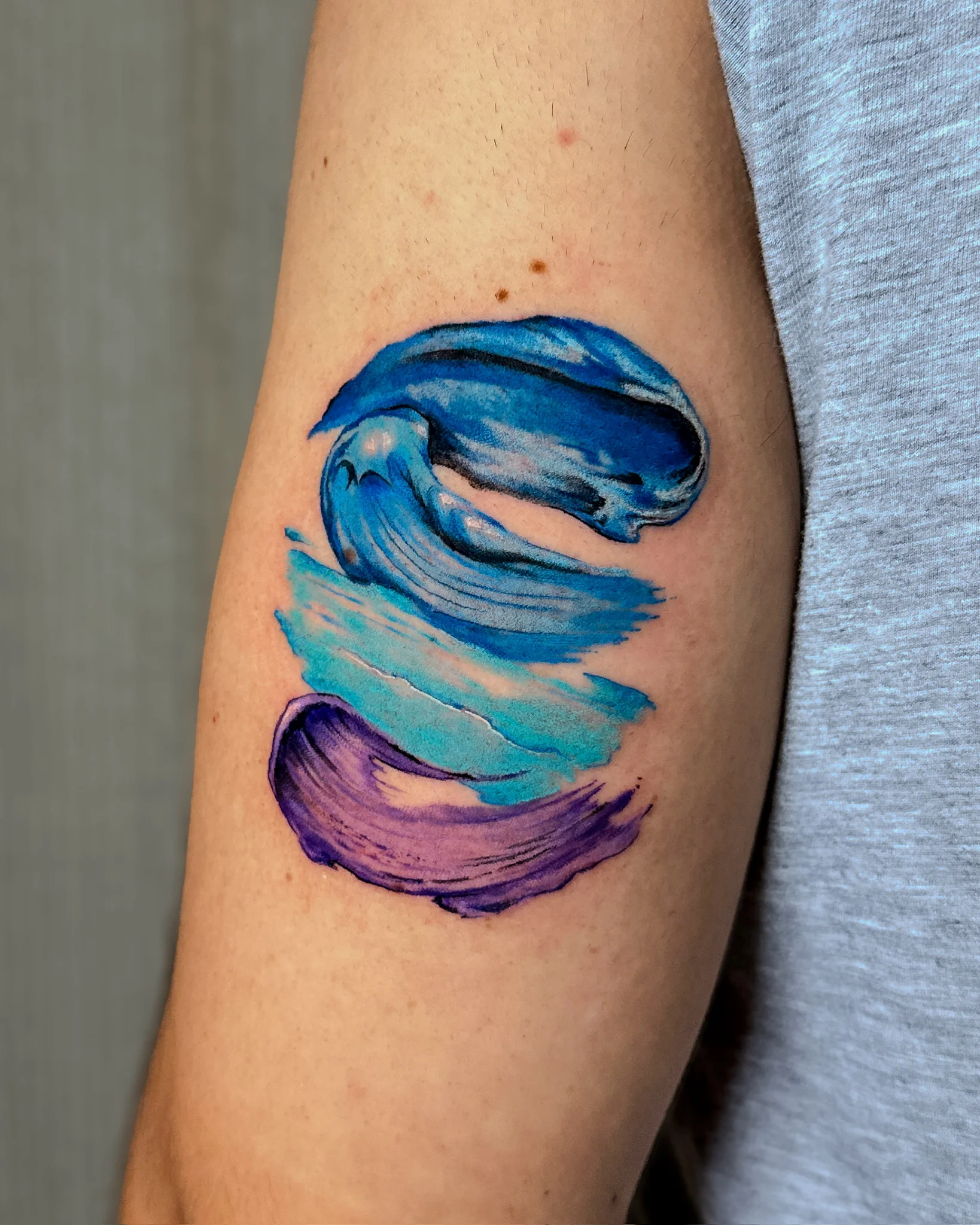 Watercolor tattoo by Aleksandra Stojanoska: brush strokes, paint strokes, abstract, artistic