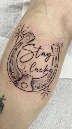 Fine Line Horseshoe With Script