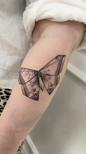 Fine Line Geometric Butterfly Forearm