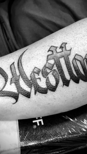 Bold Script Forearm Lettering
