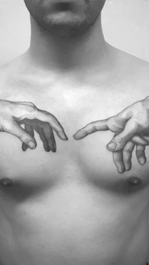 Realistic Hands Chest Piece
